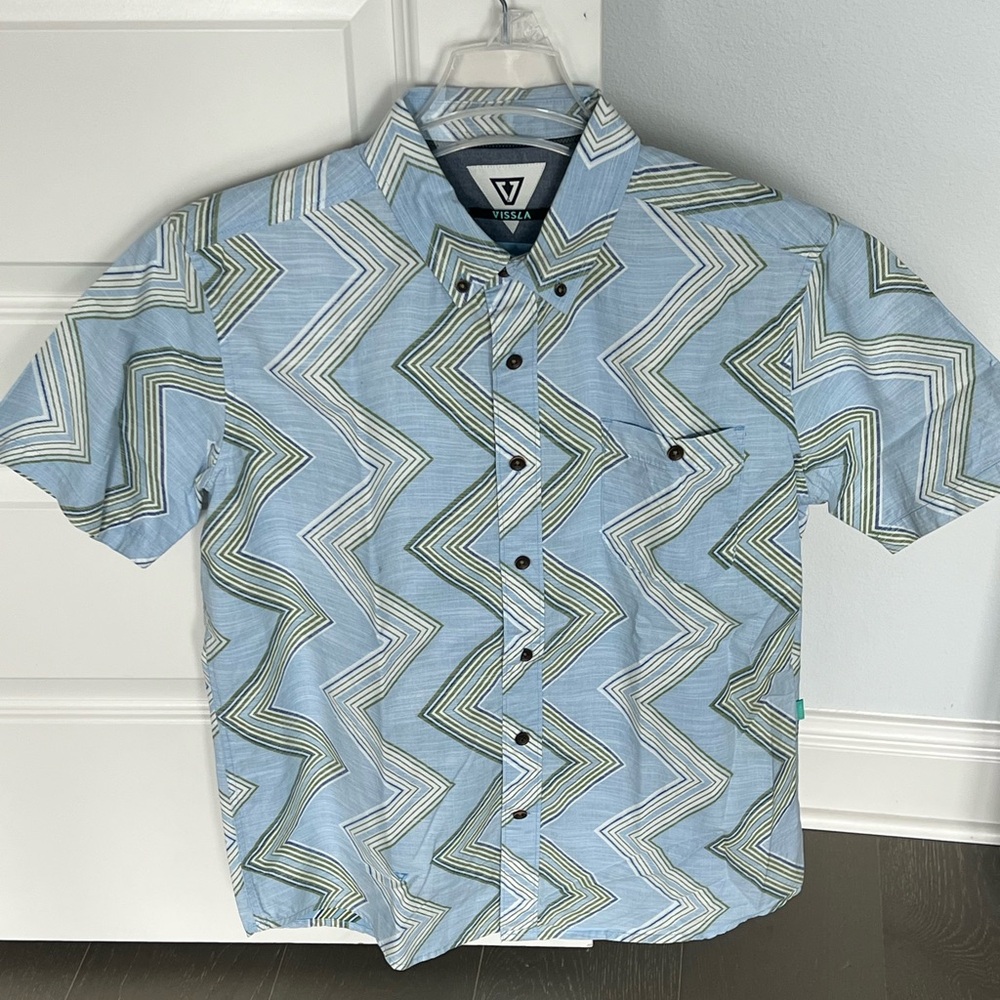 Vissla Men’s Button Down Shirt by Multi Color Design